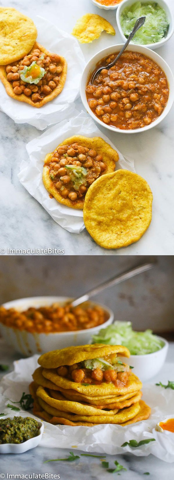 Doubles (Curry Chickpeas and Spicy Flat Bread