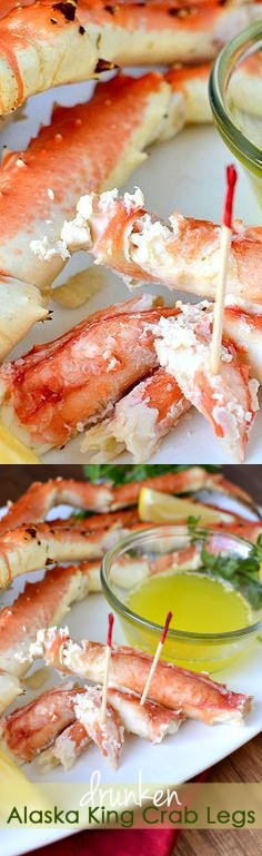 Drunken Alaska King Crab Legs