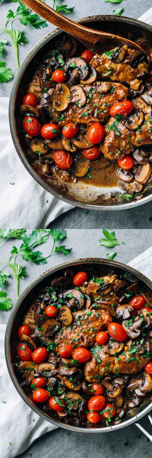 Drunken Chicken Marsala with Tomatoes