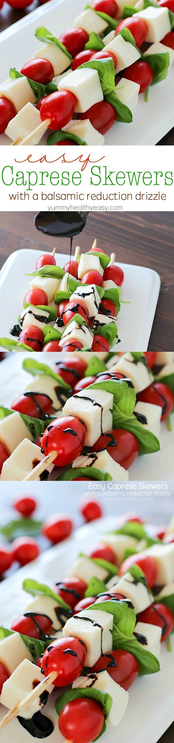 Easy Caprese Skewers with a Balsamic Reduction Drizzle