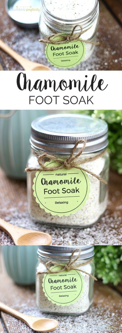 Easy Chamomile Foot Soak DIY + Printable Tags