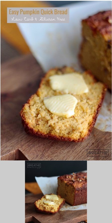 Easy Pumpkin Quick Bread - Low Carb and Gluten Free