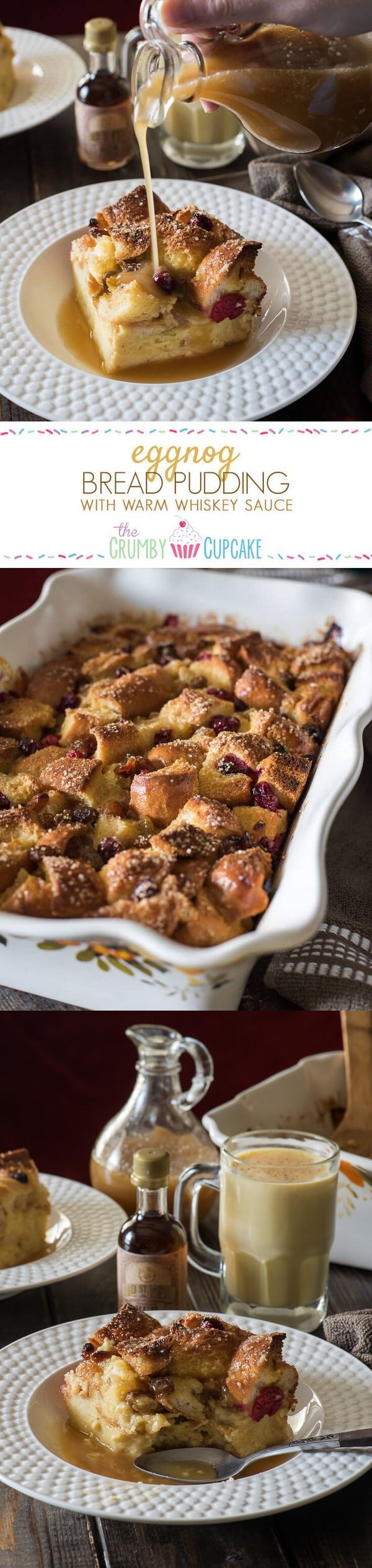 Eggnog Bread Pudding with Warm Whiskey Sauce