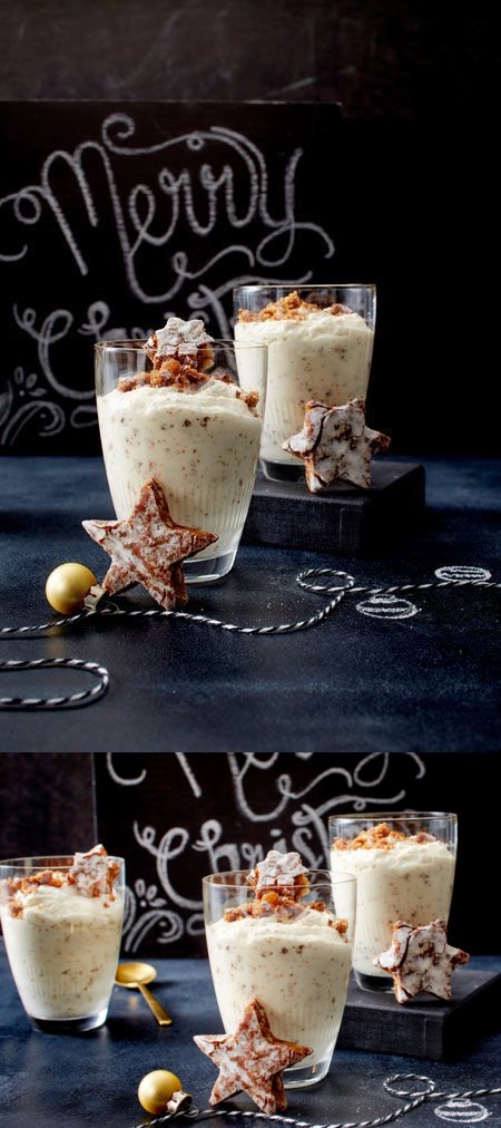 Elisenlebkuchen-Mousse mit weißer Schoki