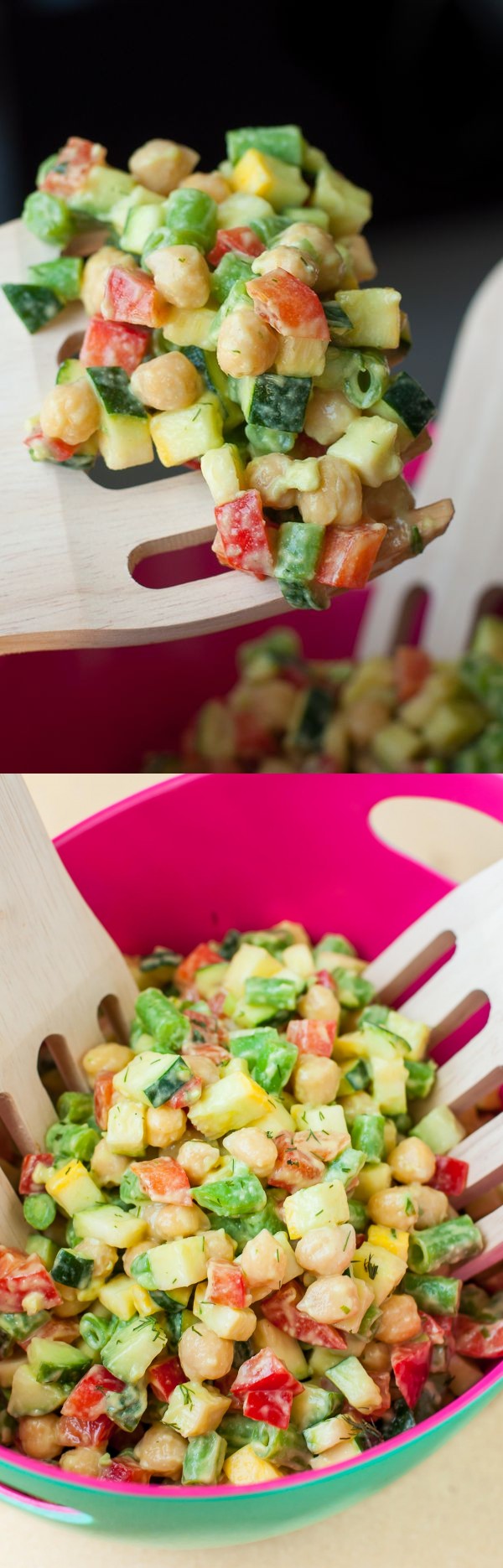 Farmer's Market Chopped Salad with Creamy Avocado Dill Dressing