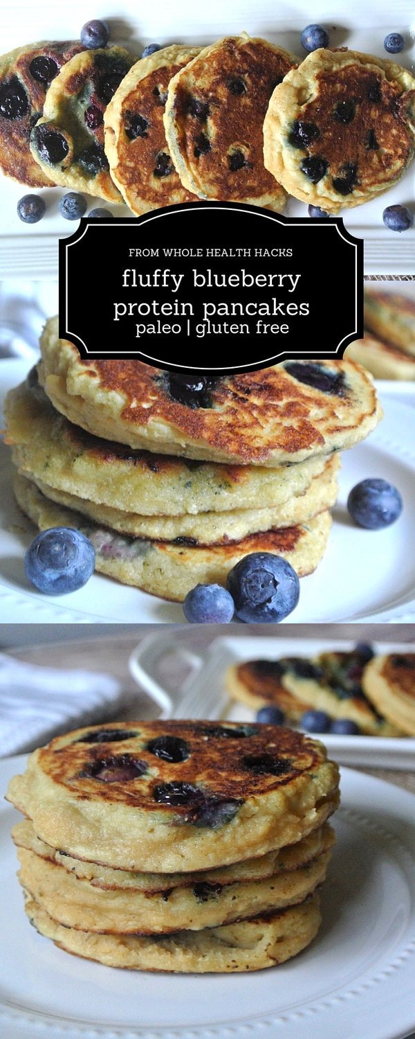 Fluffy Blueberry Protein Pancakes