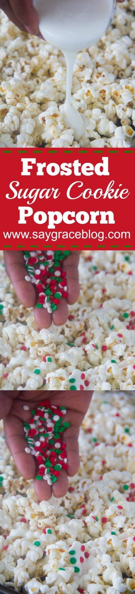 Frosted Sugar Cookie Popcorn