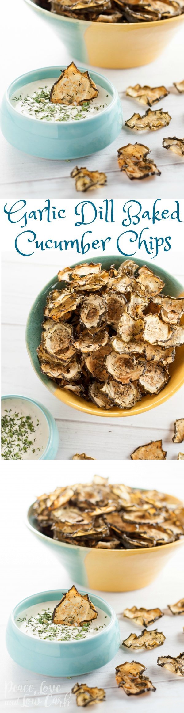 Garlic Dill Baked Cucumber Chips