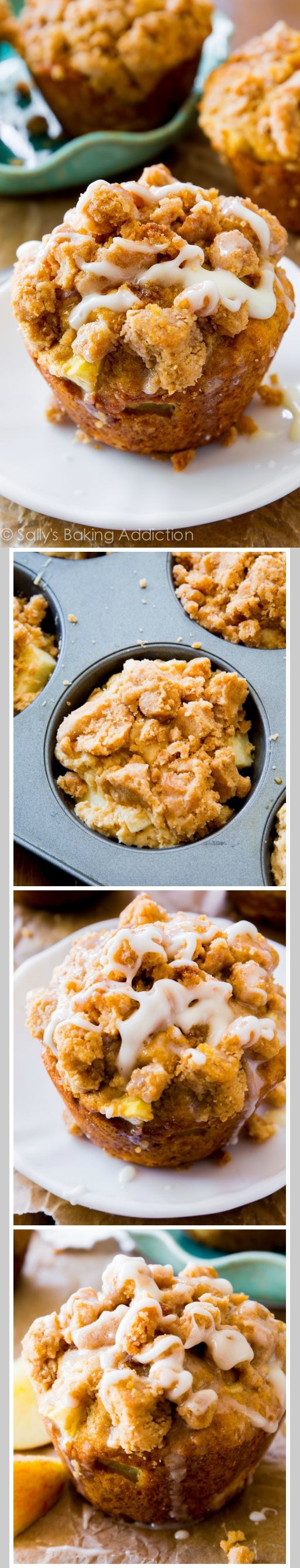 Glazed Apple Crumb Muffins