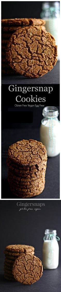 Gluten Free Vegan Gingersnap Molasses Cookies