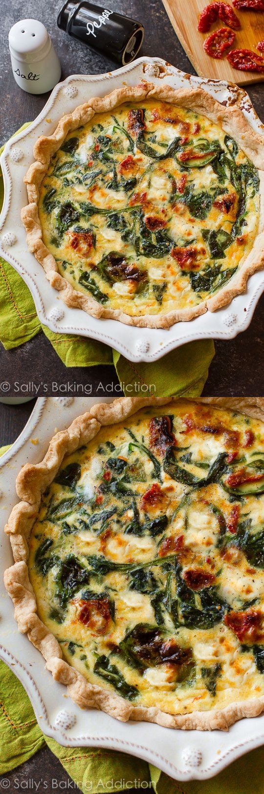 Goat Cheese Spinach & Sun-Dried Tomato Quiche