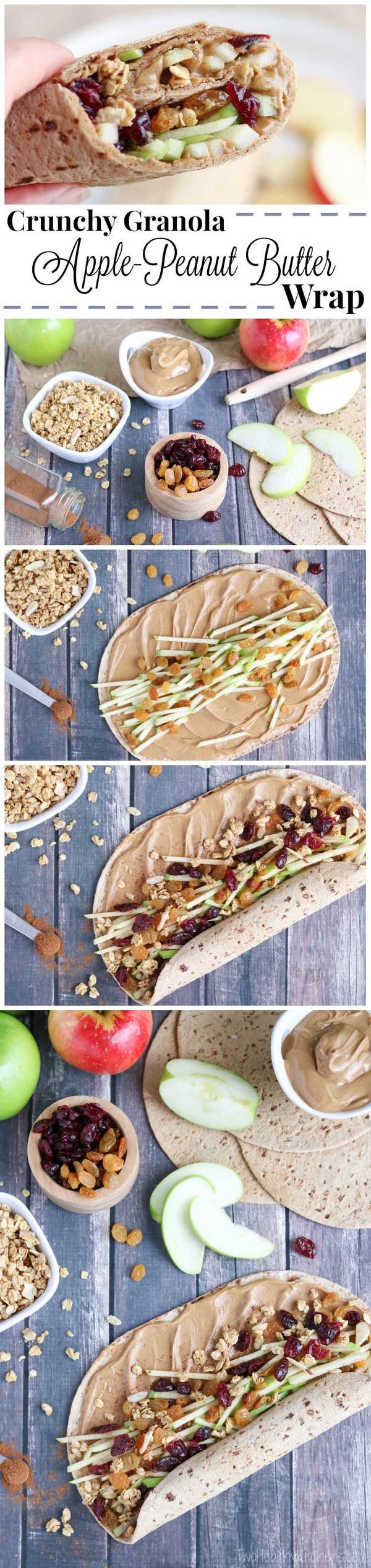 Granola Crunch Apple-Peanut Butter Sandwich Wraps