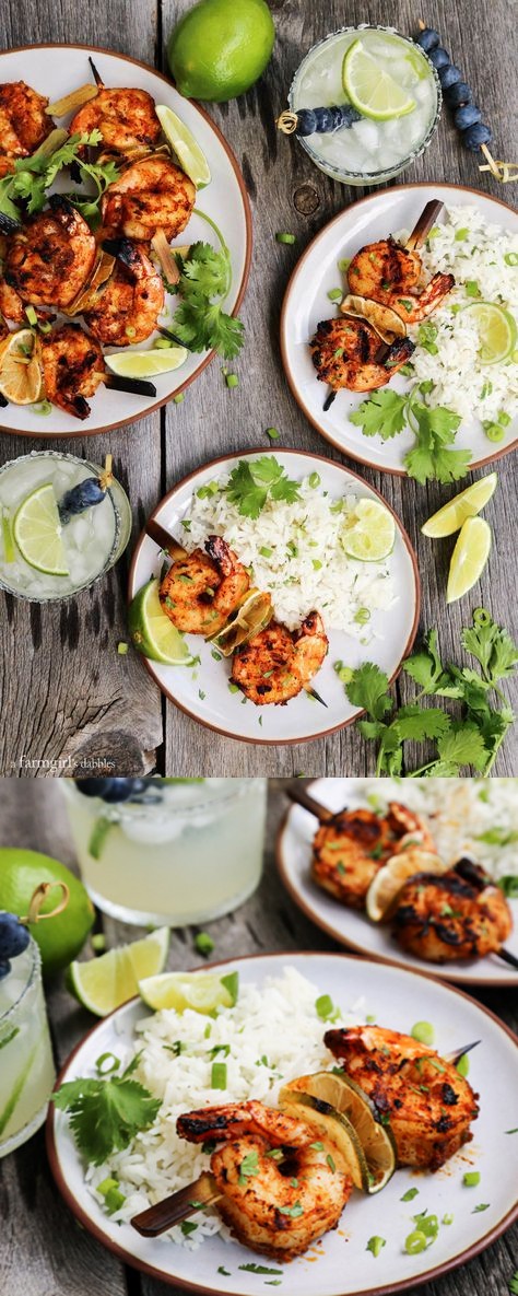 Grilled Margarita Shrimp Kebabs