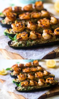 Grilled Stuffed Zucchini with Shrimp