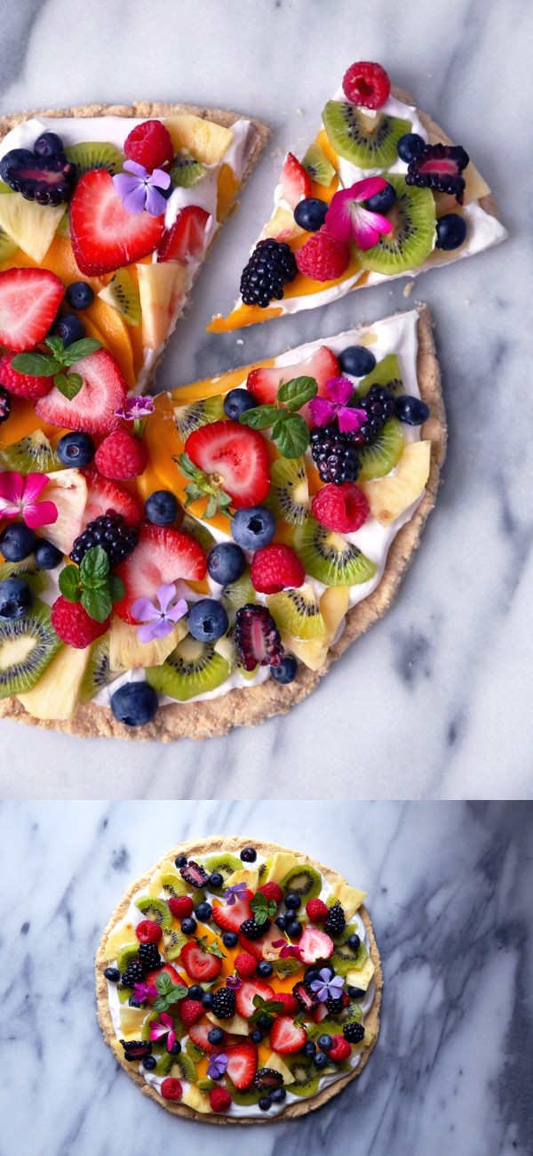 Healthier Tropical Fruit Pizza
