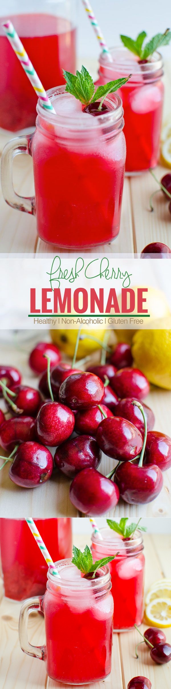 Healthy and Naturally Sweetened Cherry Lemonade