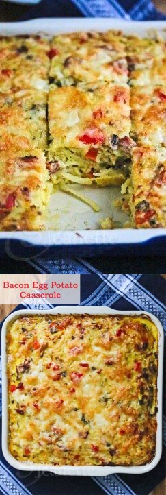 Healthy Bacon Egg Potato Breakfast Casserole