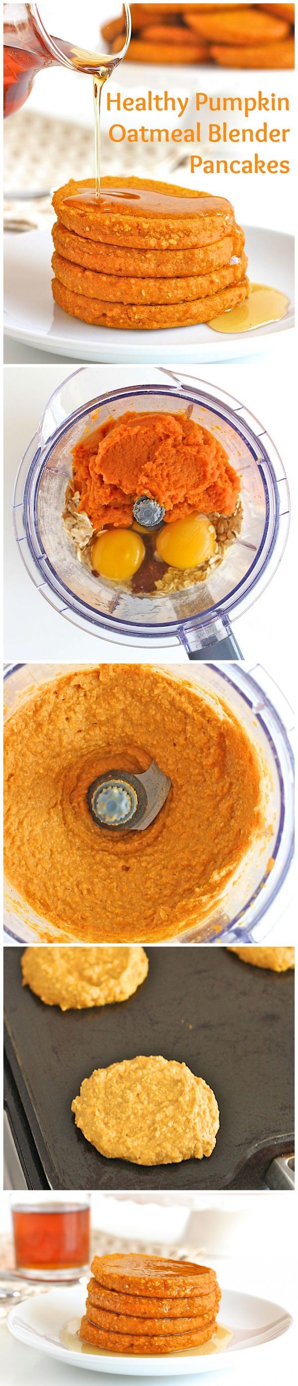 Healthy Pumpkin Oatmeal Blender Pancakes