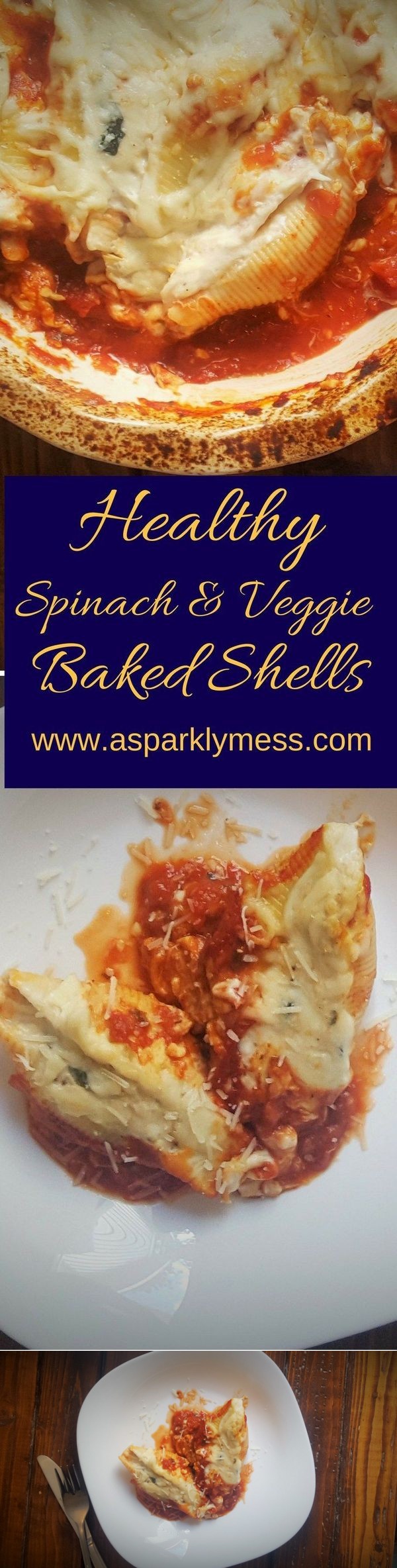 Healthy Spinach & Veggie Baked Shells