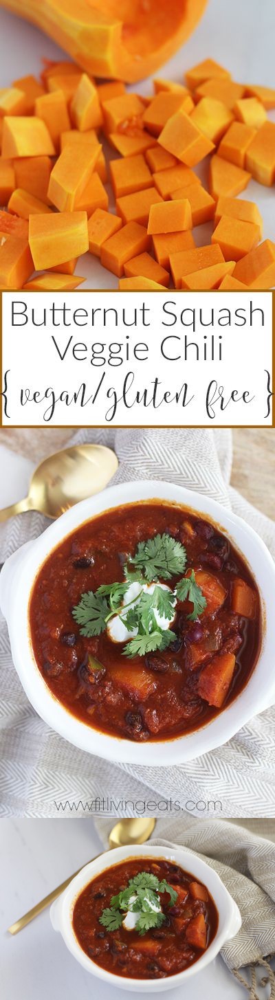 Hearty Butternut Squash Veggie Chili (vegan/gluten-free