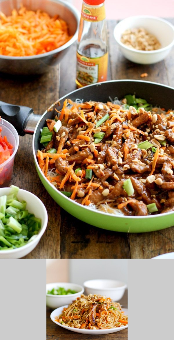 Hoisin Pork with Rice Noodles