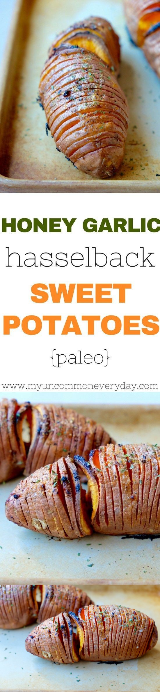 Honey Garlic Hasselback Sweet Potatoes