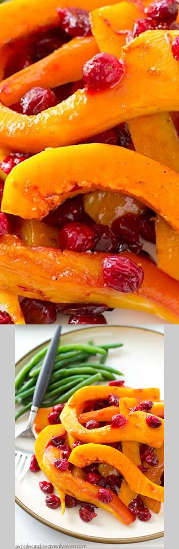 Honey-Glazed Roasted Butternut Squash and Cranberries