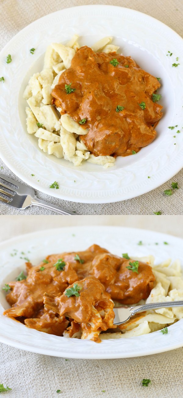 Hungarian Chicken Paprikas with Homemade Spaetzle