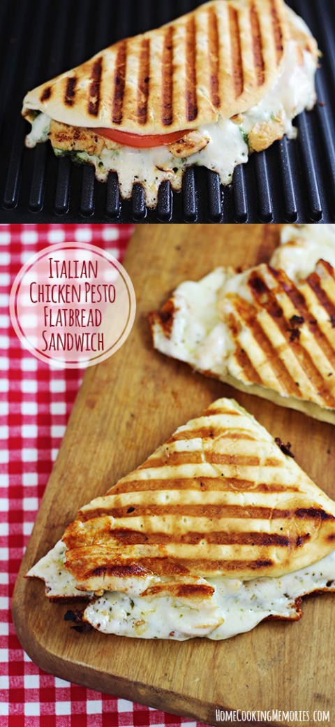 Italian Chicken Pesto Flatbread Sandwich