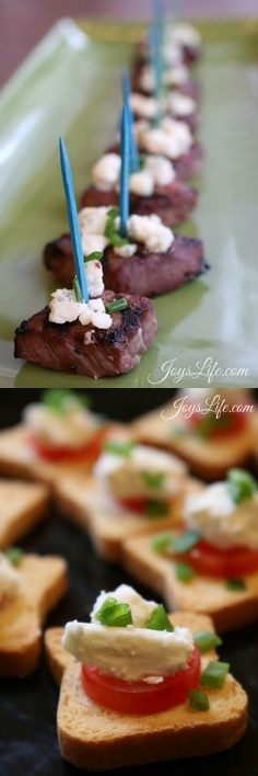 Italian Marinated Beef Medallions with Blue Cheese & Chives