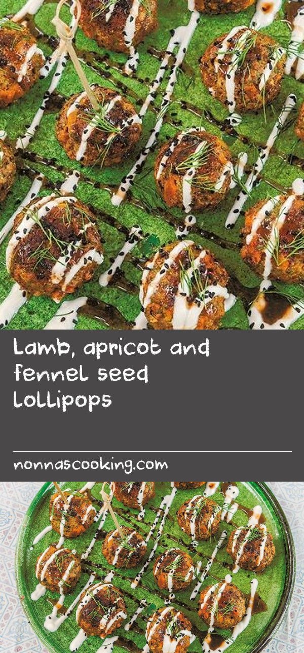 Lamb, apricot and fennel seed lollipops