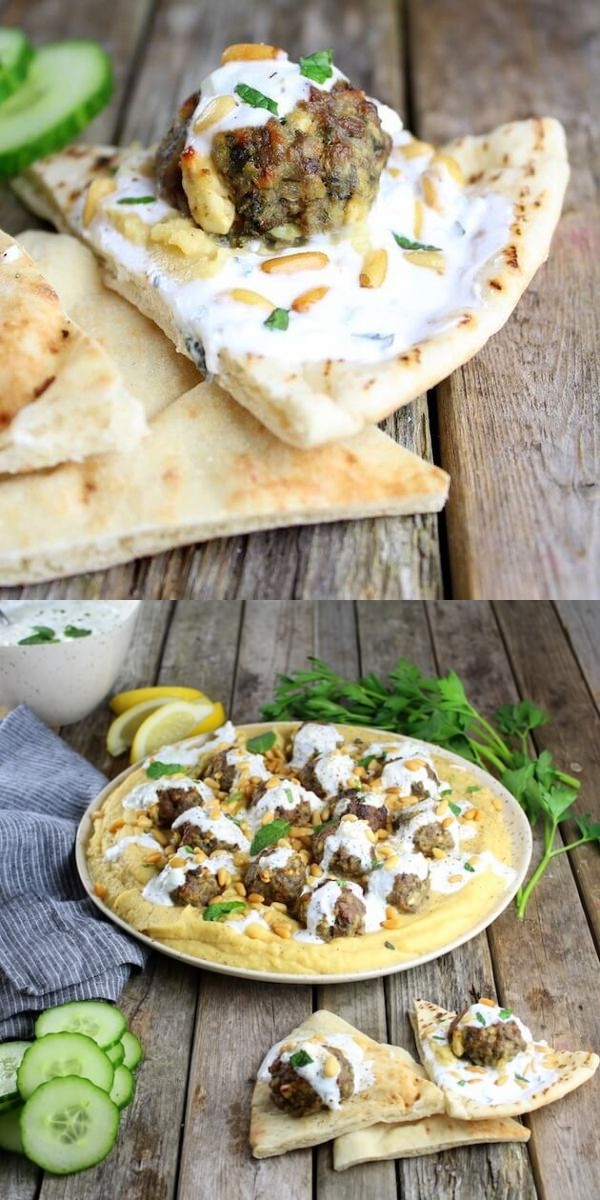 Lamb Meatballs With Fava And Tzatziki