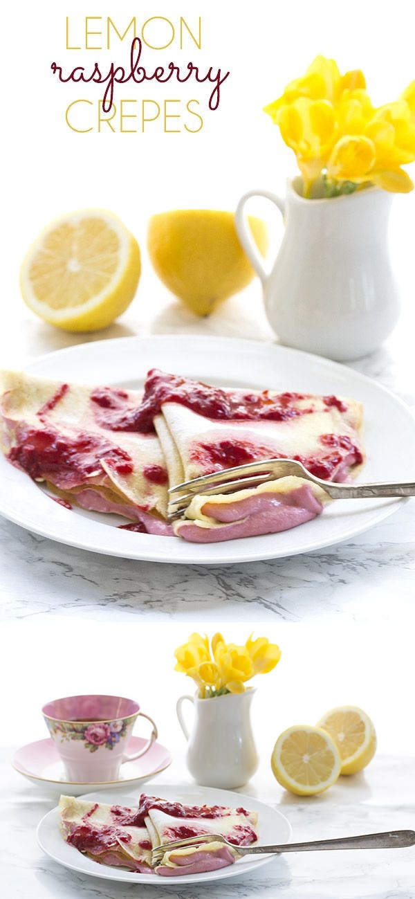 Lemon Crepes with Whipped Raspberry Cream Cheese