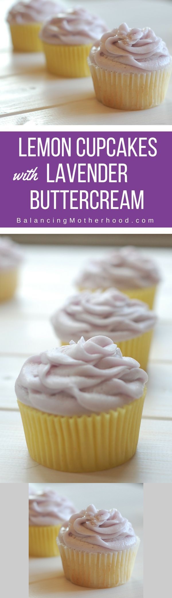 Lemon Cupcakes with Lavender Buttercream