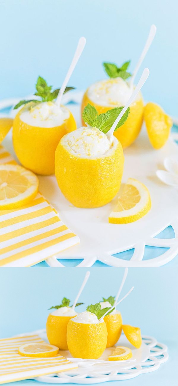 Lemon Frozen Yogurt Cups