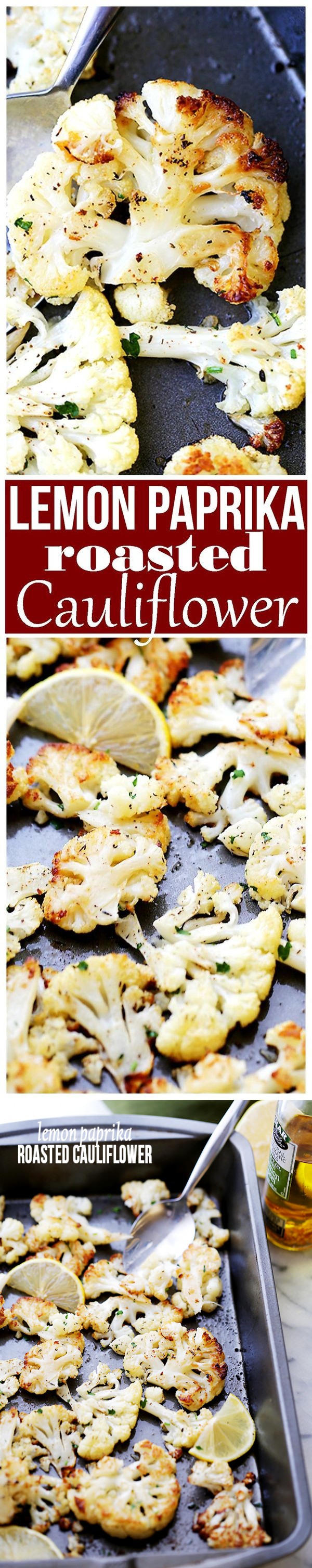 Lemon Paprika Roasted Cauliflower