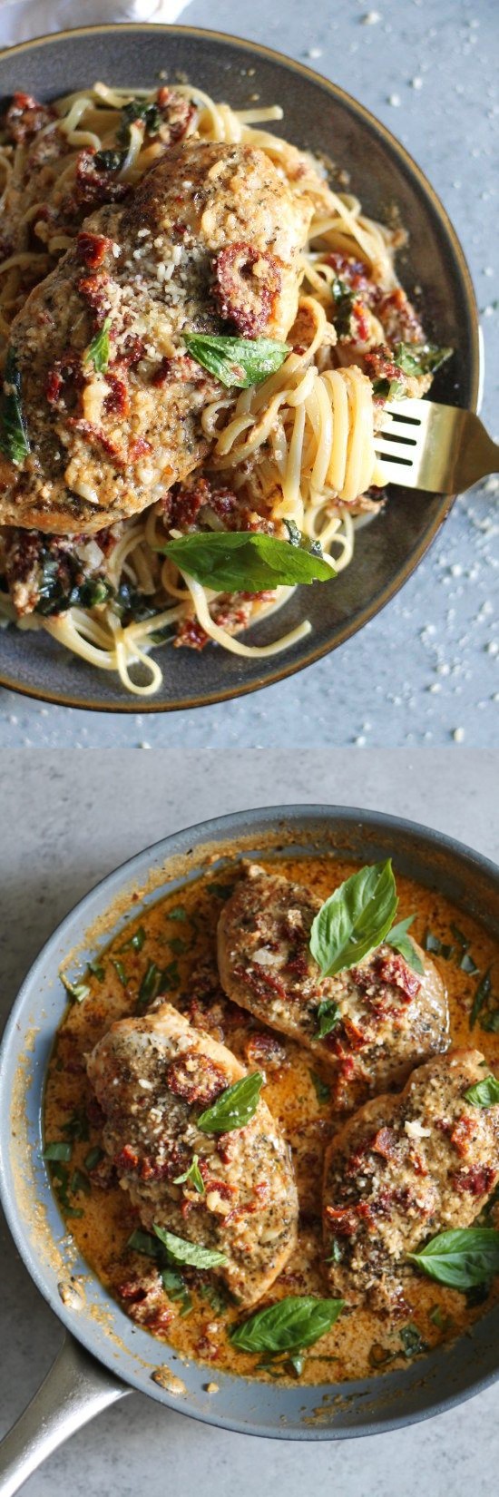 Lightened Up Creamy Sundried Tomato Basil Chicken