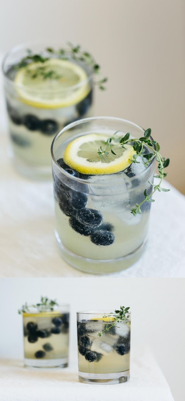 Limoncello Prosecco with Blueberries and Thyme