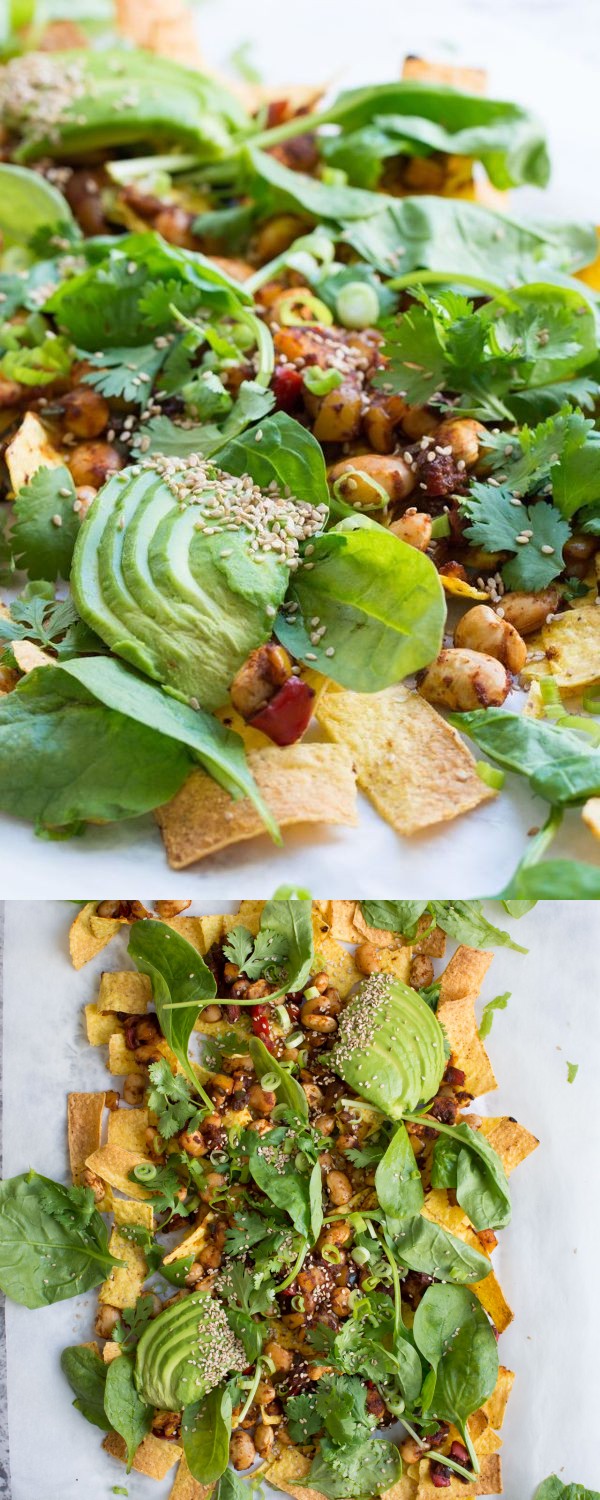 Loaded Green Vegan Nachos