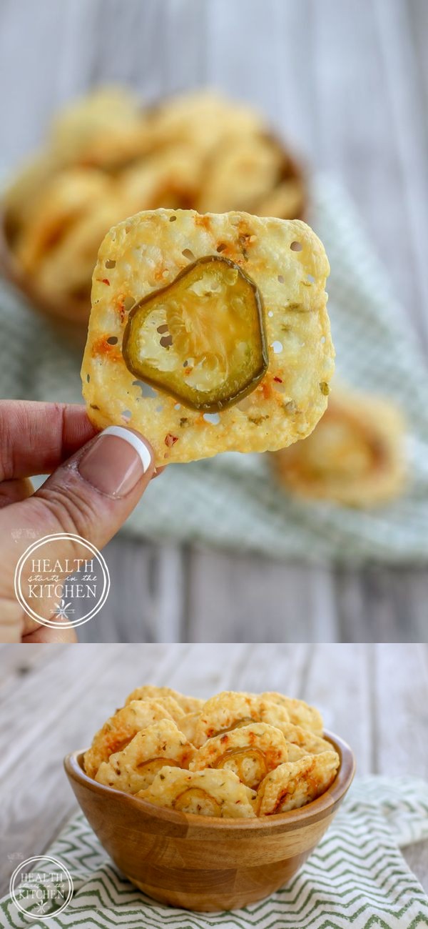 Low Carb (2 Ingredient Crispy Jalapeño Cheese Crackers