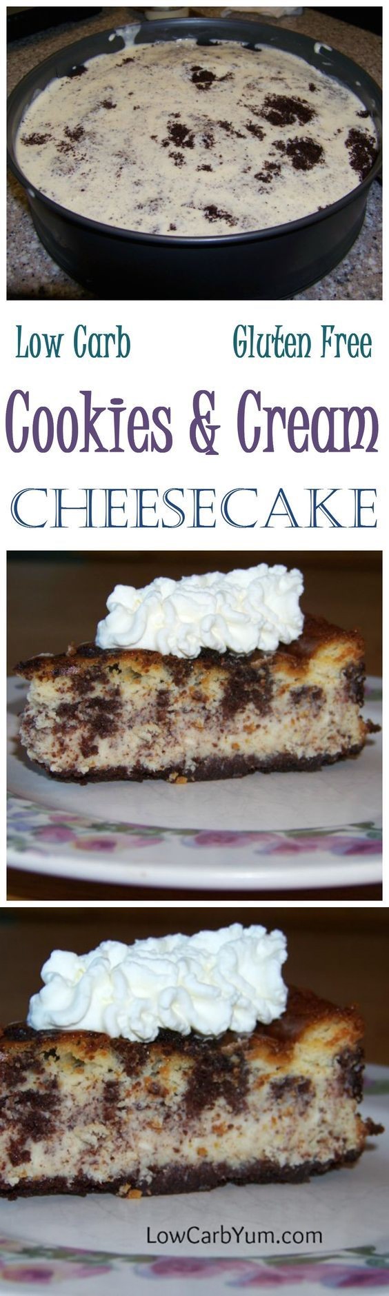 Low Carb Cookies and Cream Cheesecake