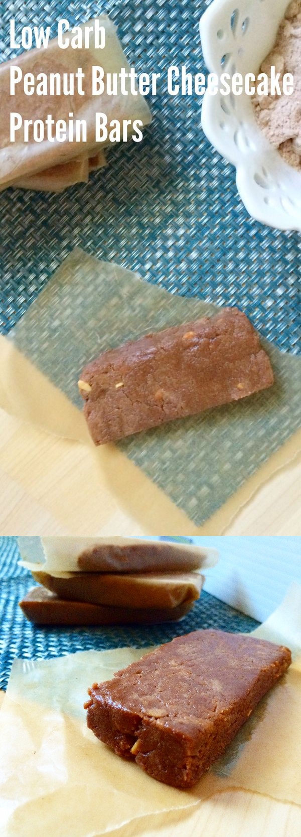 Low Carb Peanut Butter Cheesecake Protein Bars