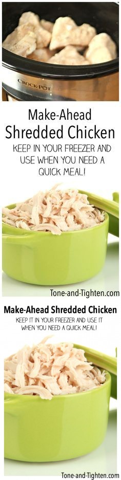 Make-Ahead Shredded Chicken (Freezer Meal