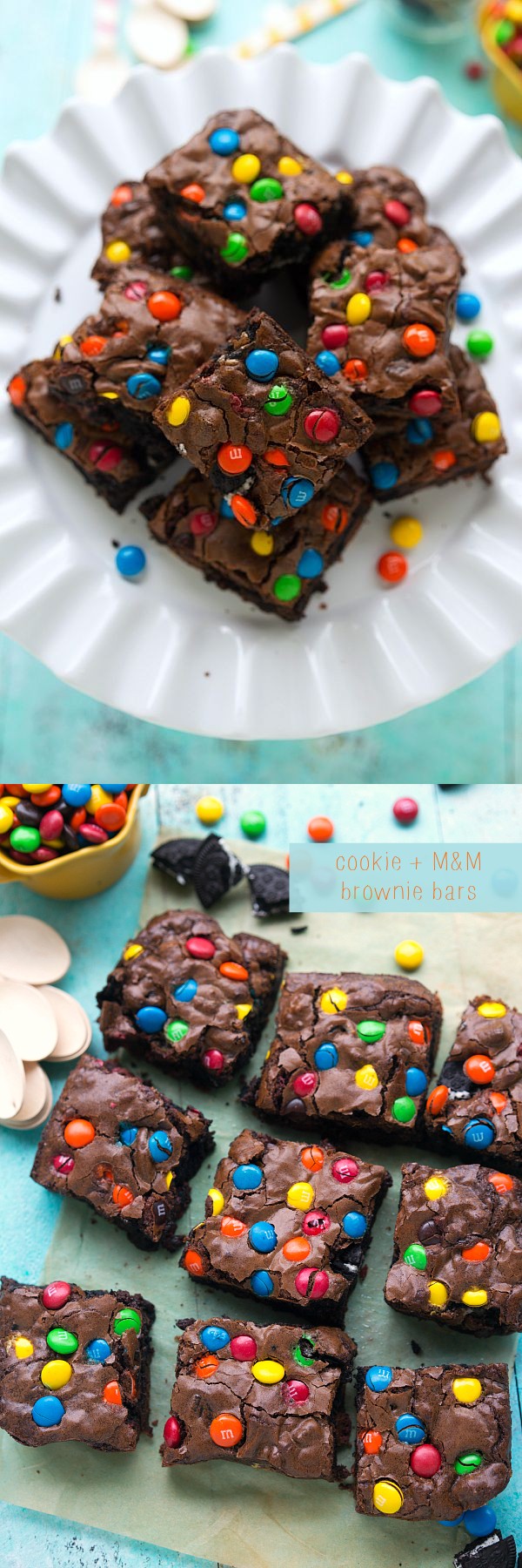 M&M Brownie and Cookie Bars