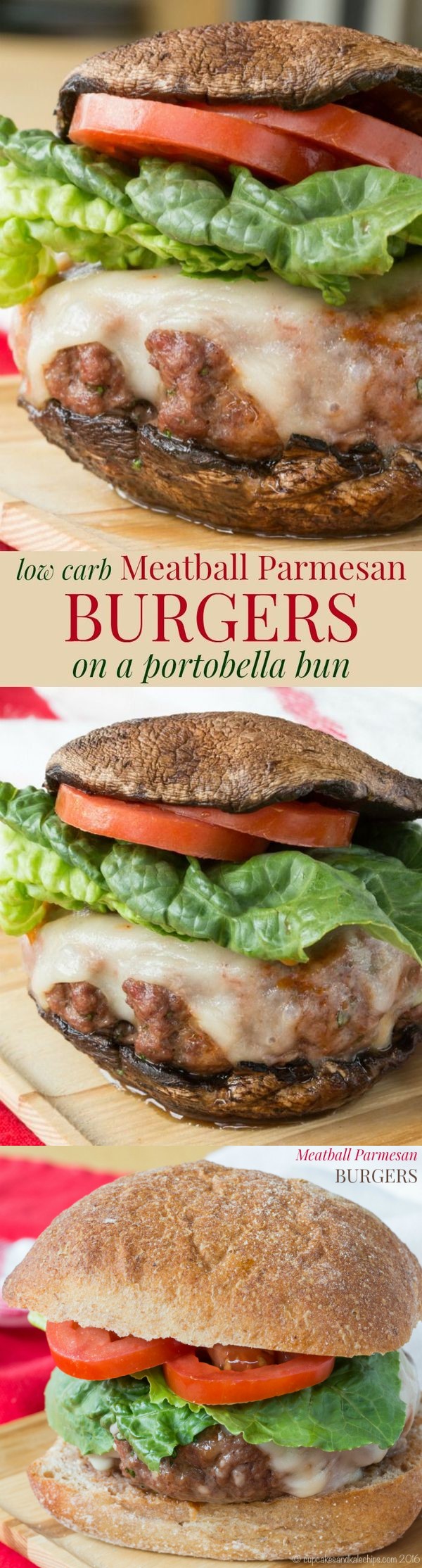 Meatball Parmesan Burgers (with a low carb option