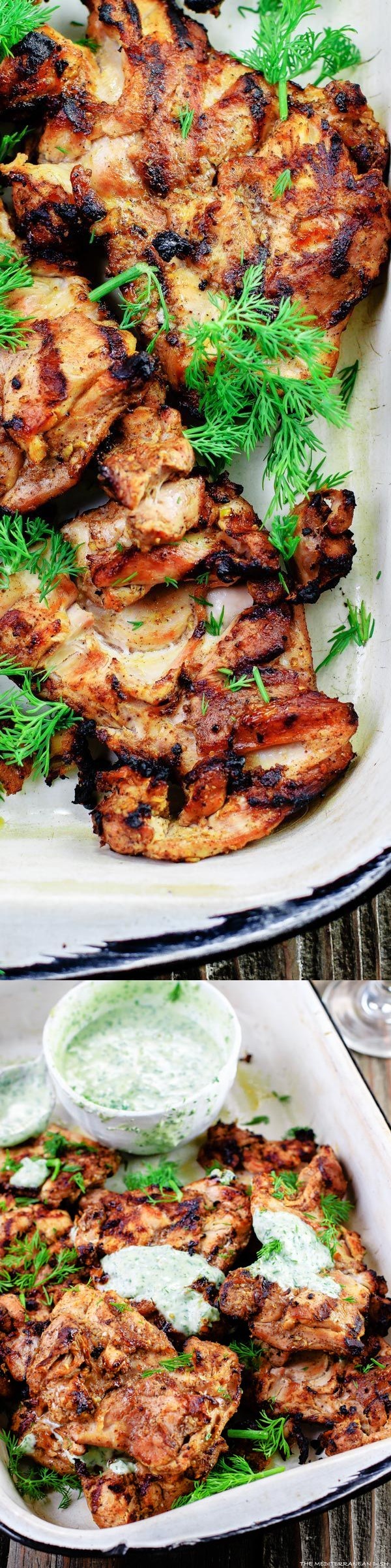 Mediterranean Grilled Chicken + Dill Greek Yogurt Sauce