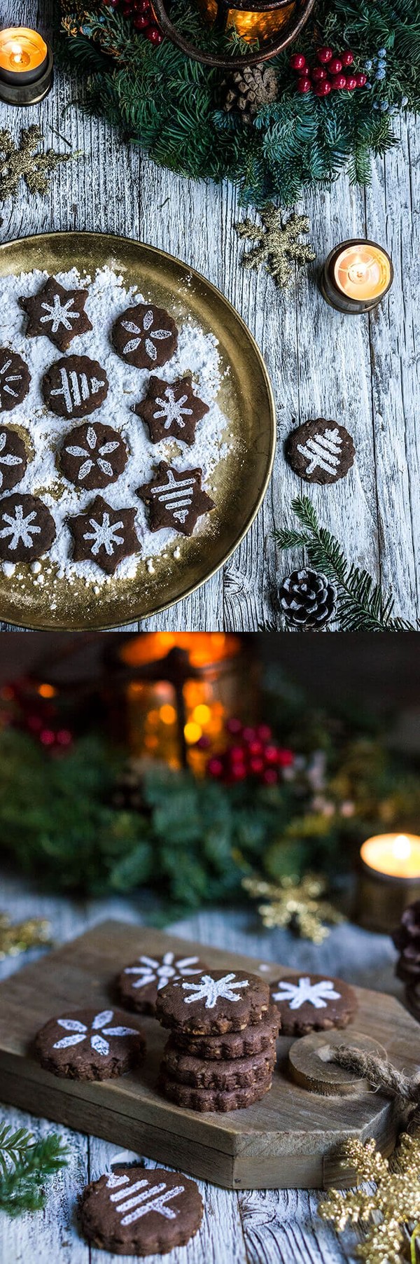 Mexican chocolate shortbread cookies