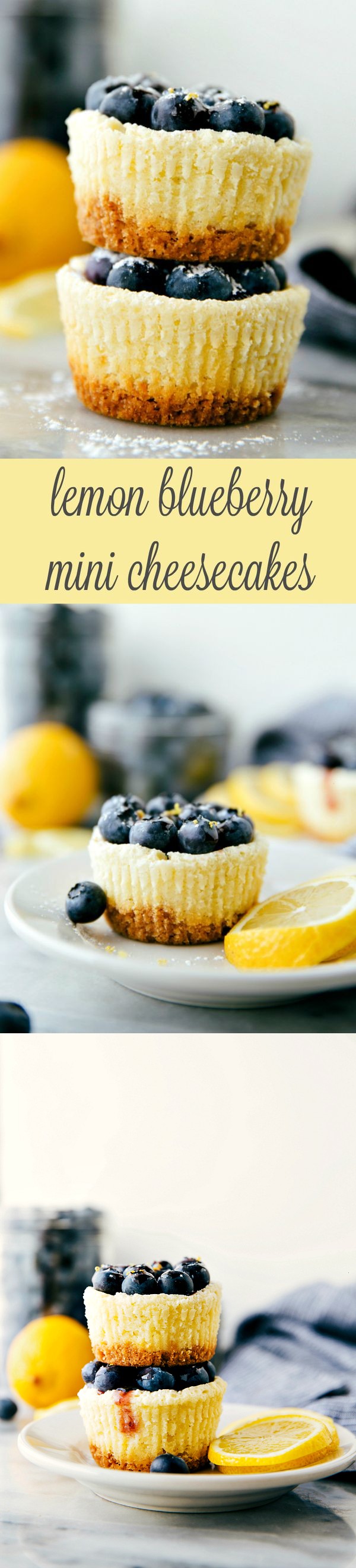 Miniature Lemon Blueberry Cheesecakes