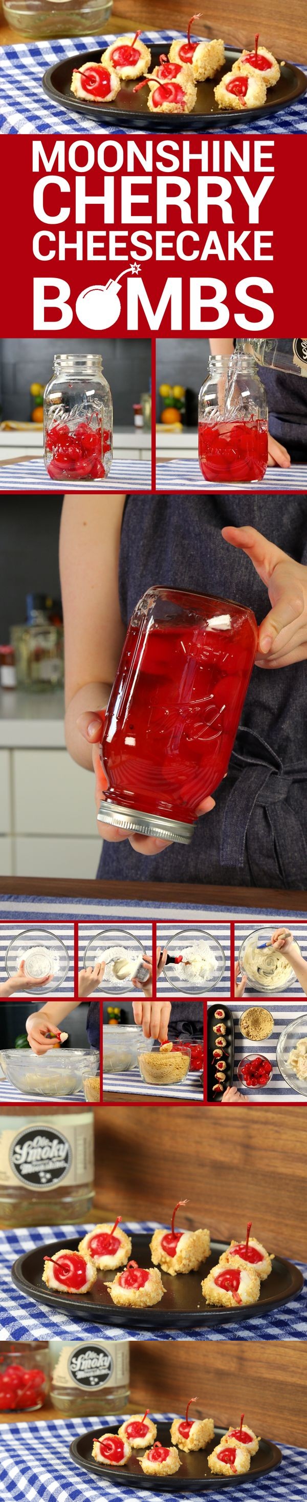 Moonshine Cherry Cheesecake Bombs