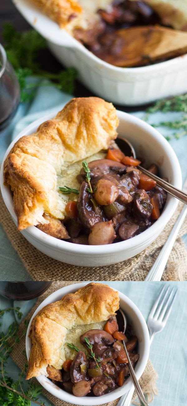 Mushroom Bourguignonne Pot Pie